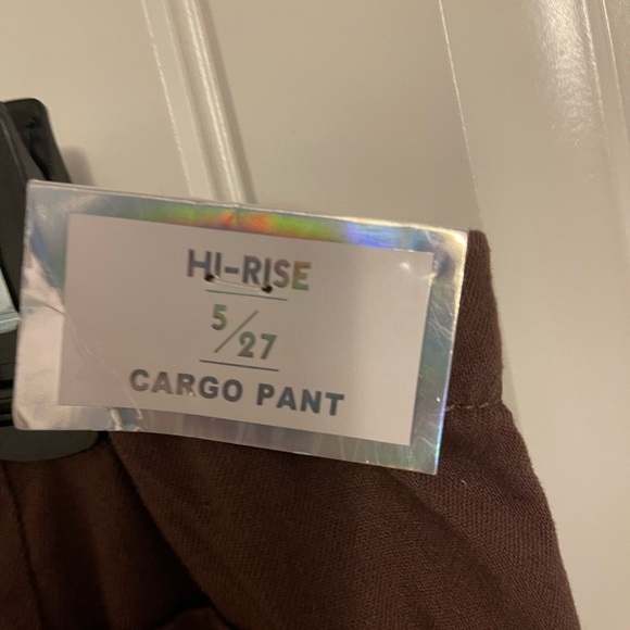 CARGO PANT Tinseltown hi-rise‎ junior 5/27 BROWN LOTS OF POCKETS SUPER WIDE LEG - Picture 6 of 16